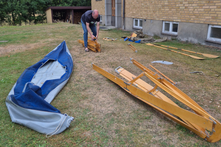 Faltboot einpacken